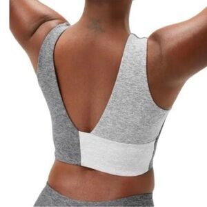 Outdoor Voices Crop Top / Sports Bra – Gray Colorblock – Size M